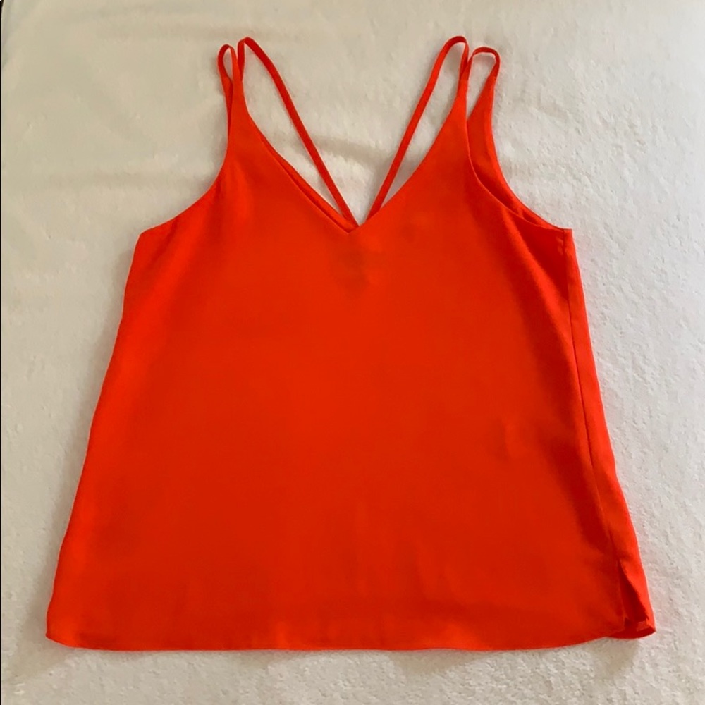 Orange/red tank top by Topshop
